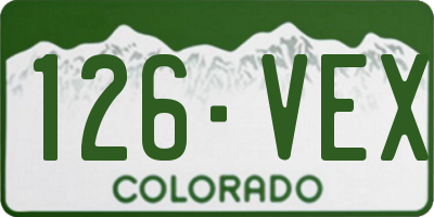 CO license plate 126VEX