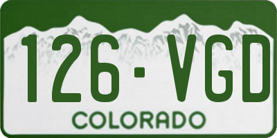 CO license plate 126VGD