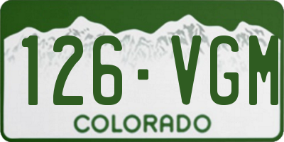 CO license plate 126VGM