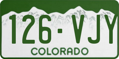 CO license plate 126VJY