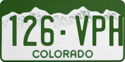 CO license plate 126VPH