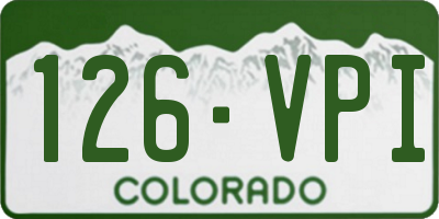 CO license plate 126VPI