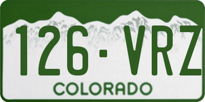 CO license plate 126VRZ