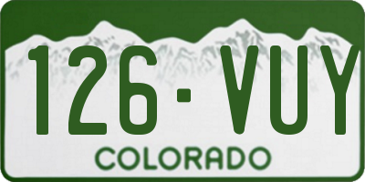CO license plate 126VUY