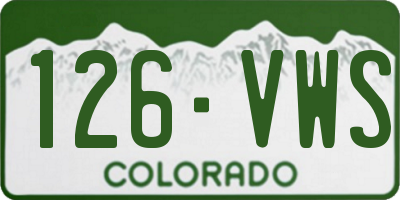 CO license plate 126VWS