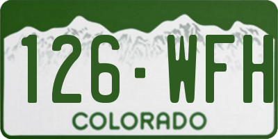 CO license plate 126WFH
