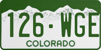 CO license plate 126WGE