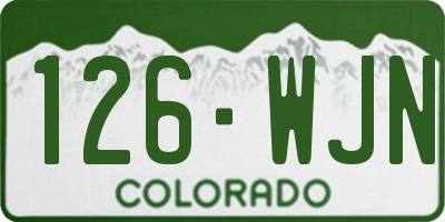CO license plate 126WJN