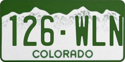 CO license plate 126WLN