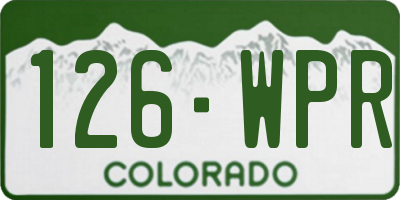 CO license plate 126WPR