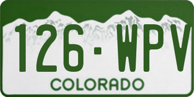 CO license plate 126WPV