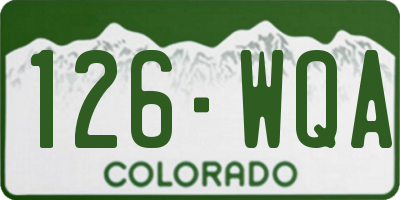 CO license plate 126WQA