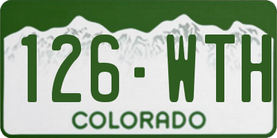 CO license plate 126WTH