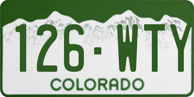 CO license plate 126WTY