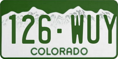 CO license plate 126WUY