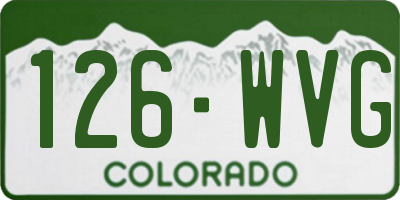 CO license plate 126WVG