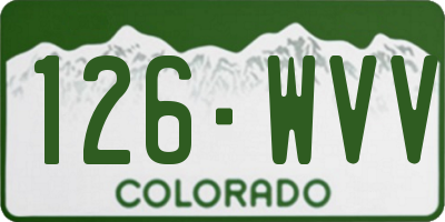 CO license plate 126WVV