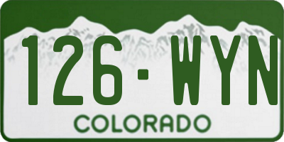 CO license plate 126WYN