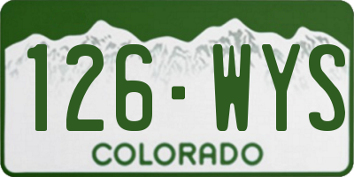 CO license plate 126WYS