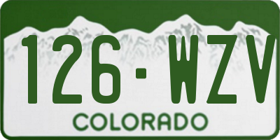 CO license plate 126WZV