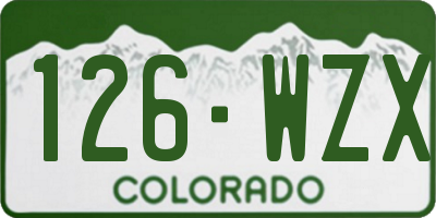 CO license plate 126WZX