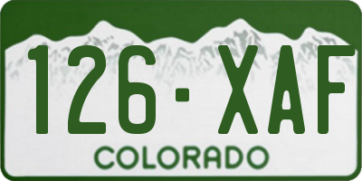 CO license plate 126XAF