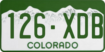 CO license plate 126XDB