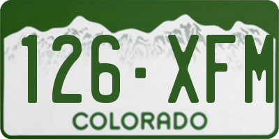 CO license plate 126XFM