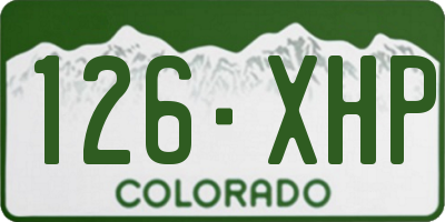 CO license plate 126XHP