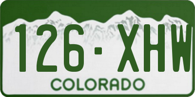 CO license plate 126XHW