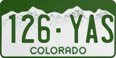 CO license plate 126YAS