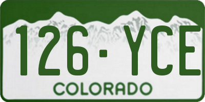 CO license plate 126YCE