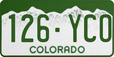 CO license plate 126YCO