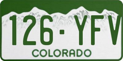 CO license plate 126YFV