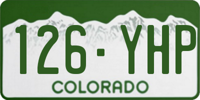 CO license plate 126YHP