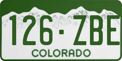 CO license plate 126ZBE