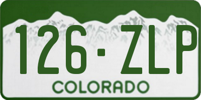 CO license plate 126ZLP