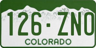 CO license plate 126ZNO