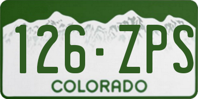 CO license plate 126ZPS