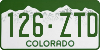 CO license plate 126ZTD