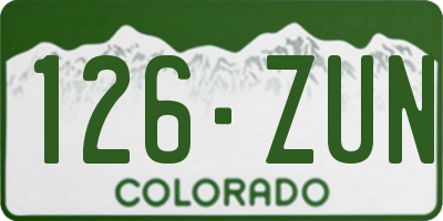 CO license plate 126ZUN