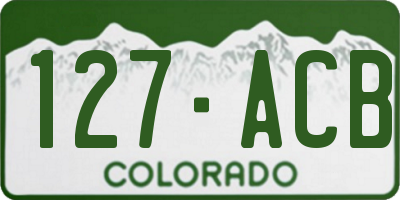 CO license plate 127ACB