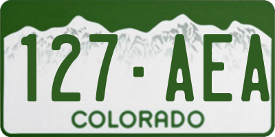 CO license plate 127AEA