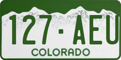 CO license plate 127AEU