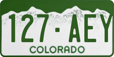 CO license plate 127AEY