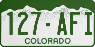 CO license plate 127AFI
