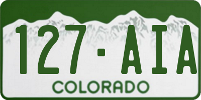 CO license plate 127AIA