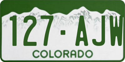 CO license plate 127AJW