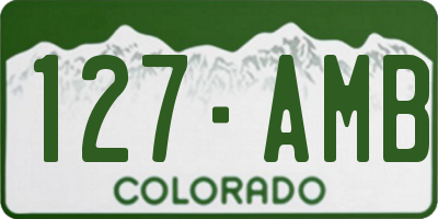 CO license plate 127AMB