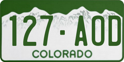 CO license plate 127AOD